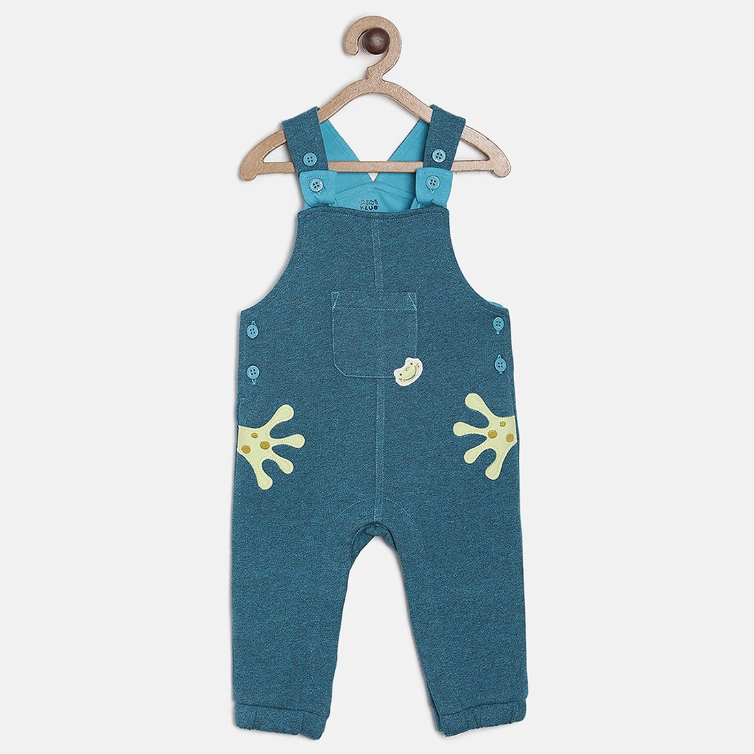 Pack of 2 dungaree set - white & midnightblue for 3-6 Months