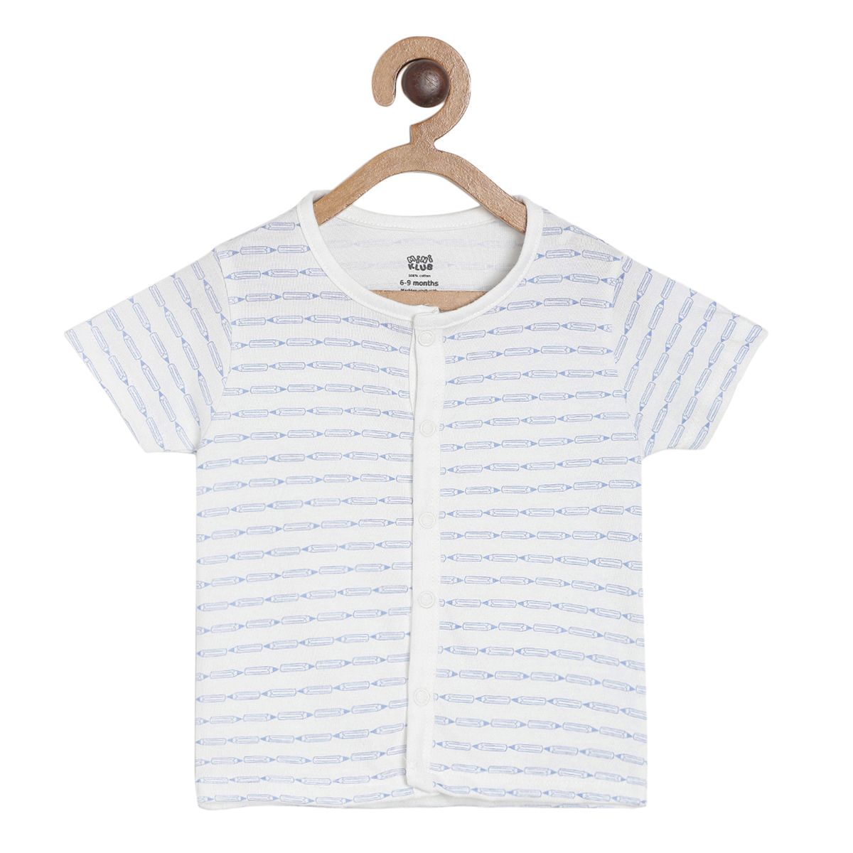Pack of 3 front open vest - white & blue for New Born