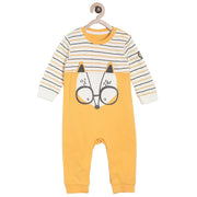 Pack of 1 romper - white & mango yellow for New Born