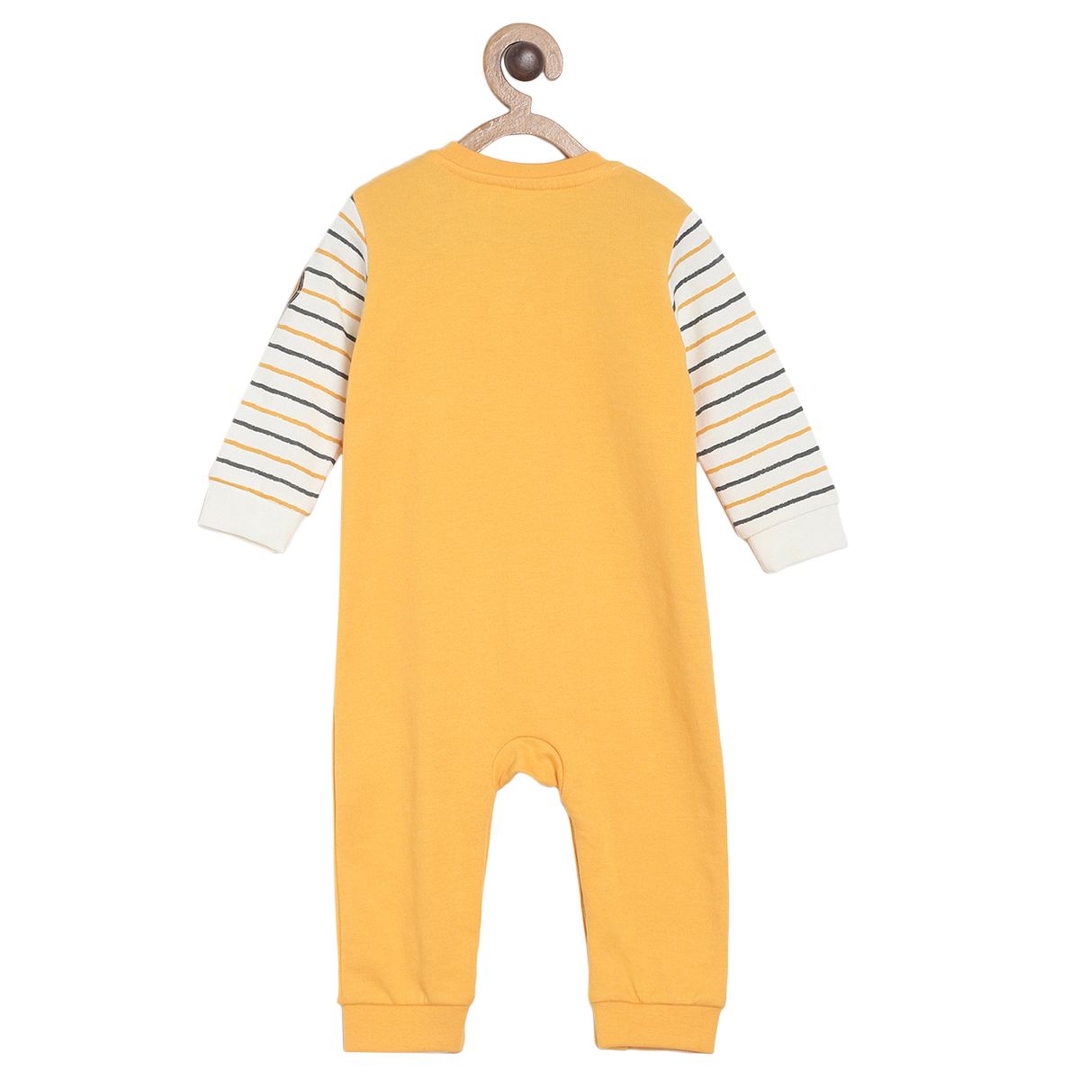 Pack of 1 romper - white & mango yellow for New Born