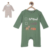 Pack of 2 romper - emarald green & emerald green for New Born