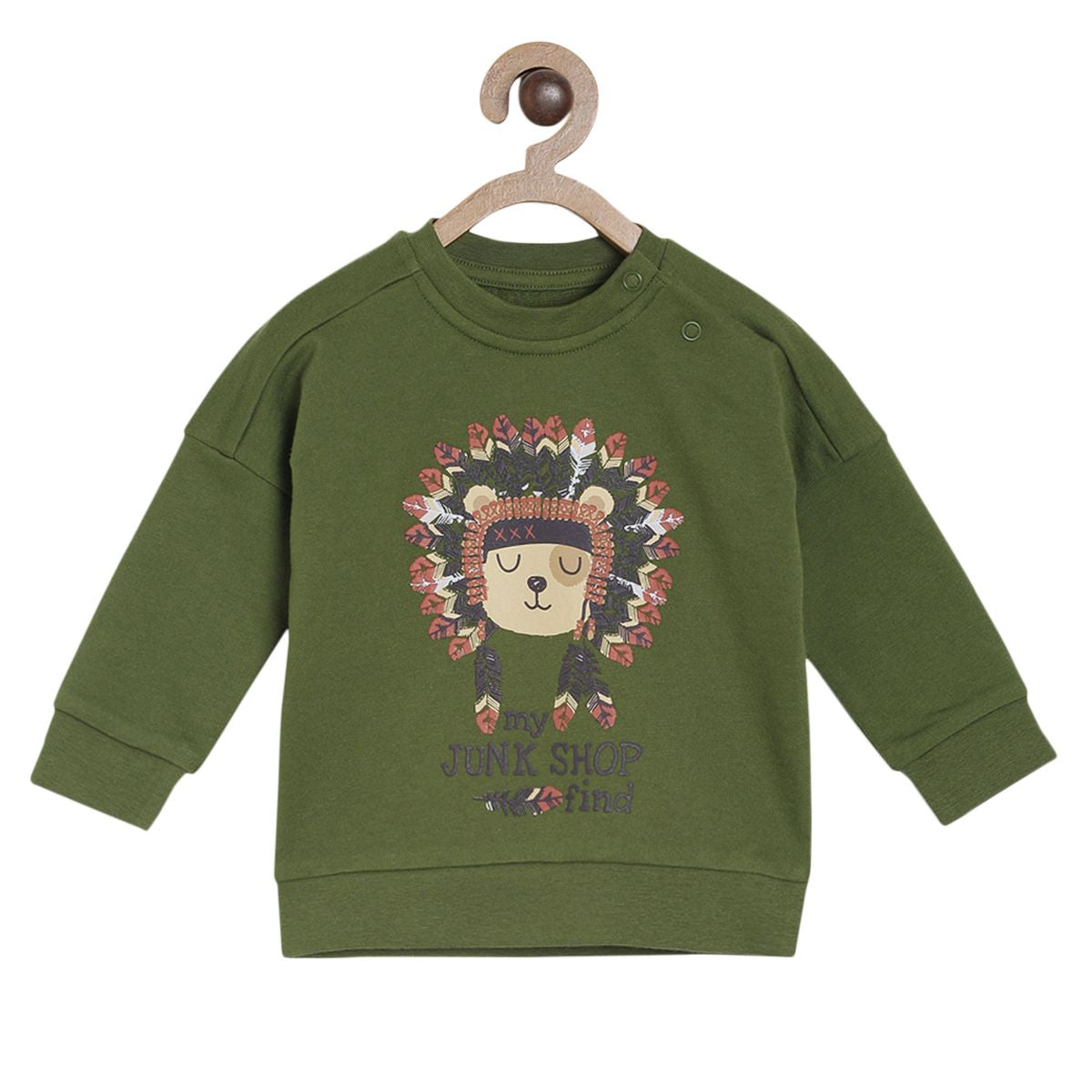 Pack of 1 sweatshirt - green for 0-3 Months
