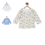 Pack of 3 t-shirt - white & blue for 0-3 Months