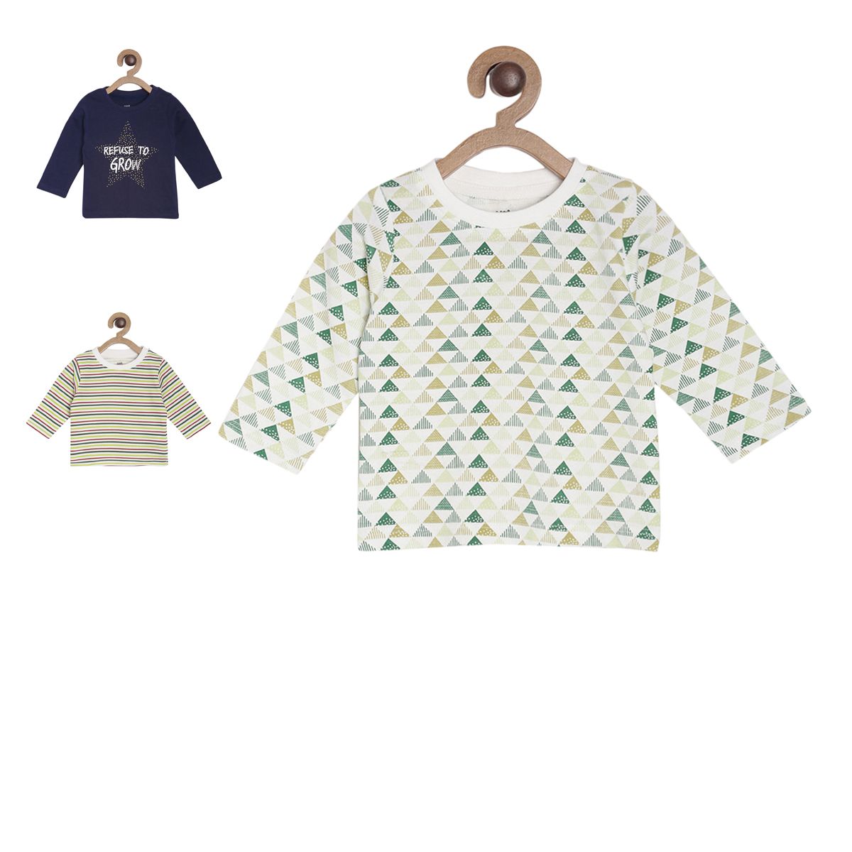 Pack of 3 t-shirt - white & blue for 0-3 Months