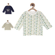 Pack of 3 t-shirt - white & blue for 0-3 Months