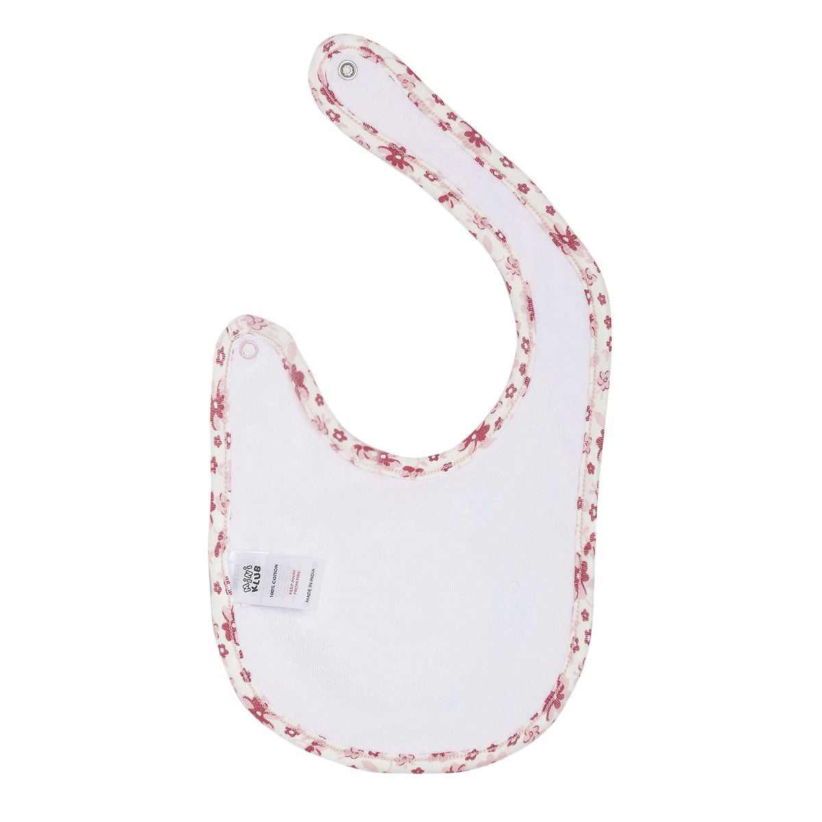 Baby Girls Pink Cotton Floral Design Feeding Bib