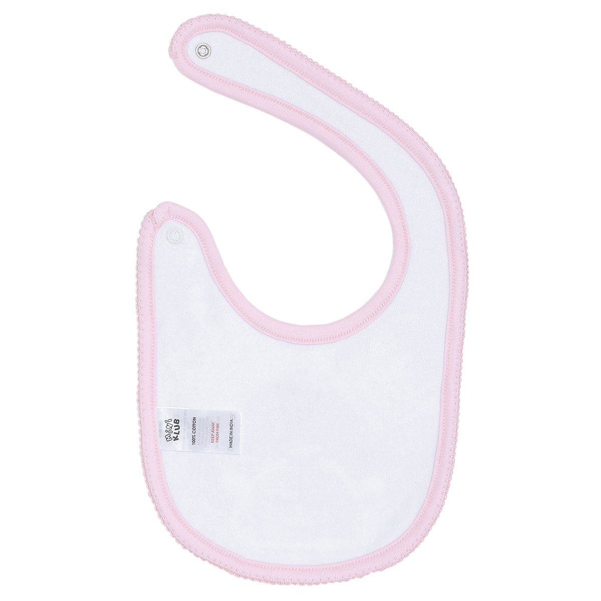 Baby Girls Grey and Pink Bear Design Cotton Feeding Bib