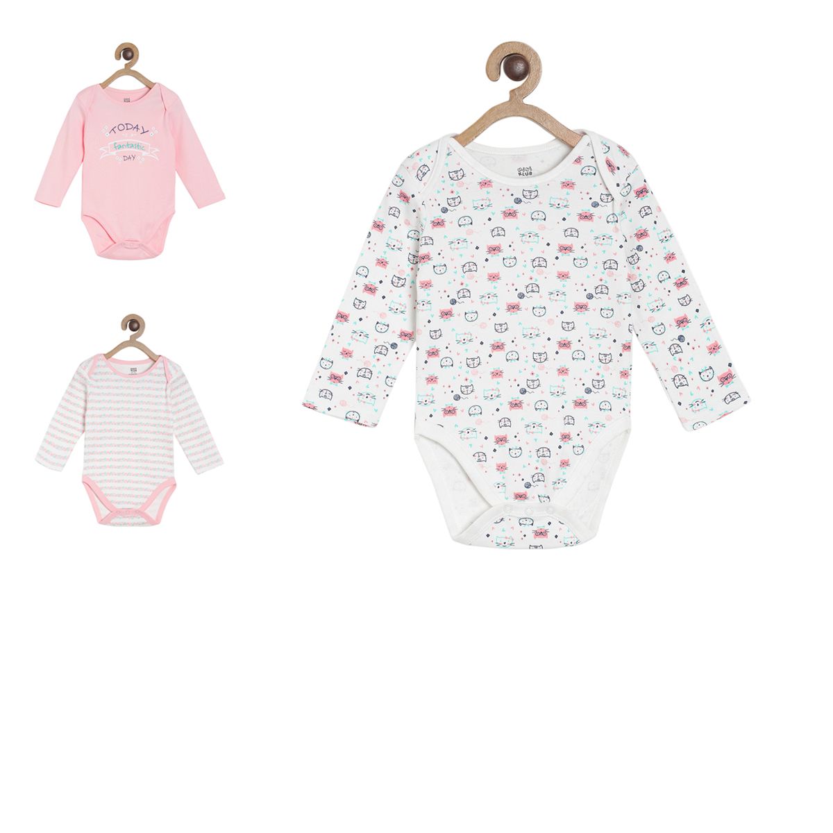 Pack of 3 body suit - white & blue for New Born