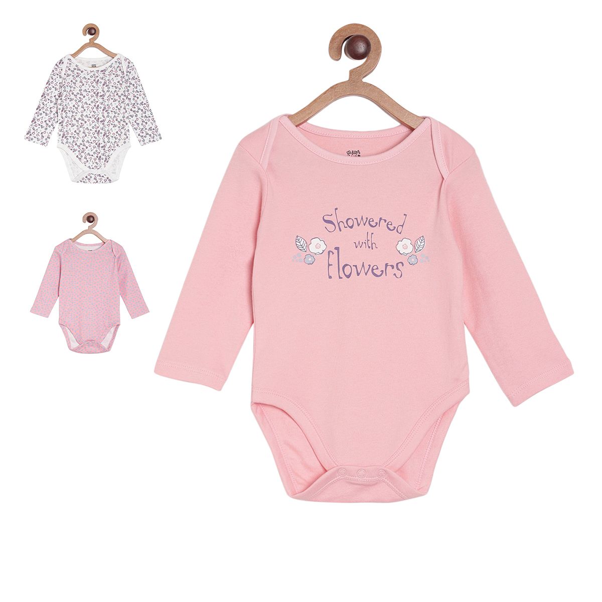 Pack of 3 body suit - baby pink for New Born