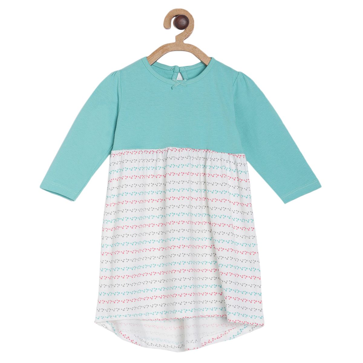 Pack of 2 dress - turquoise blue & white for 0-3 Months