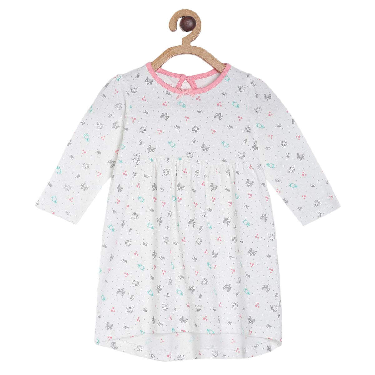 Pack of 2 dress - turquoise blue & white for 0-3 Months
