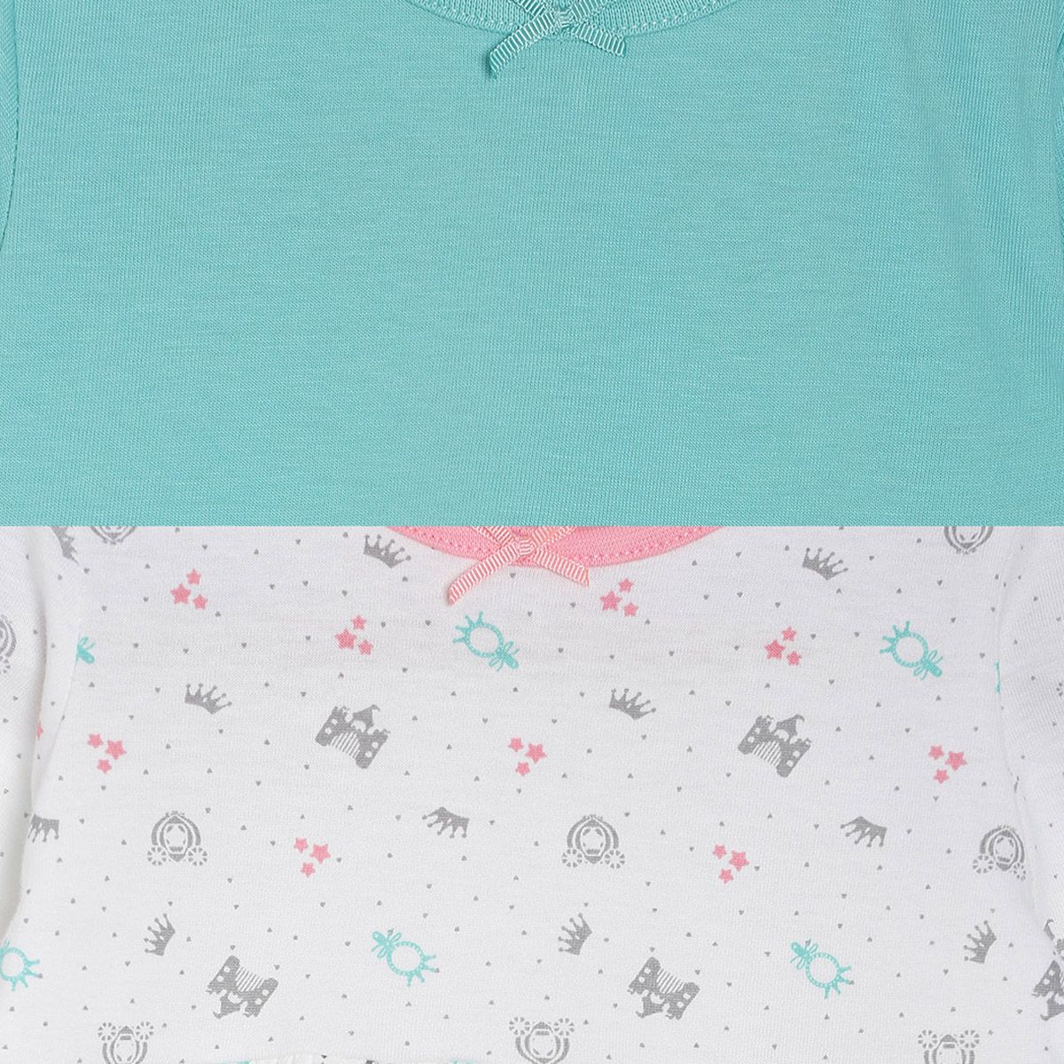 Pack of 2 dress - turquoise blue & white for 0-3 Months