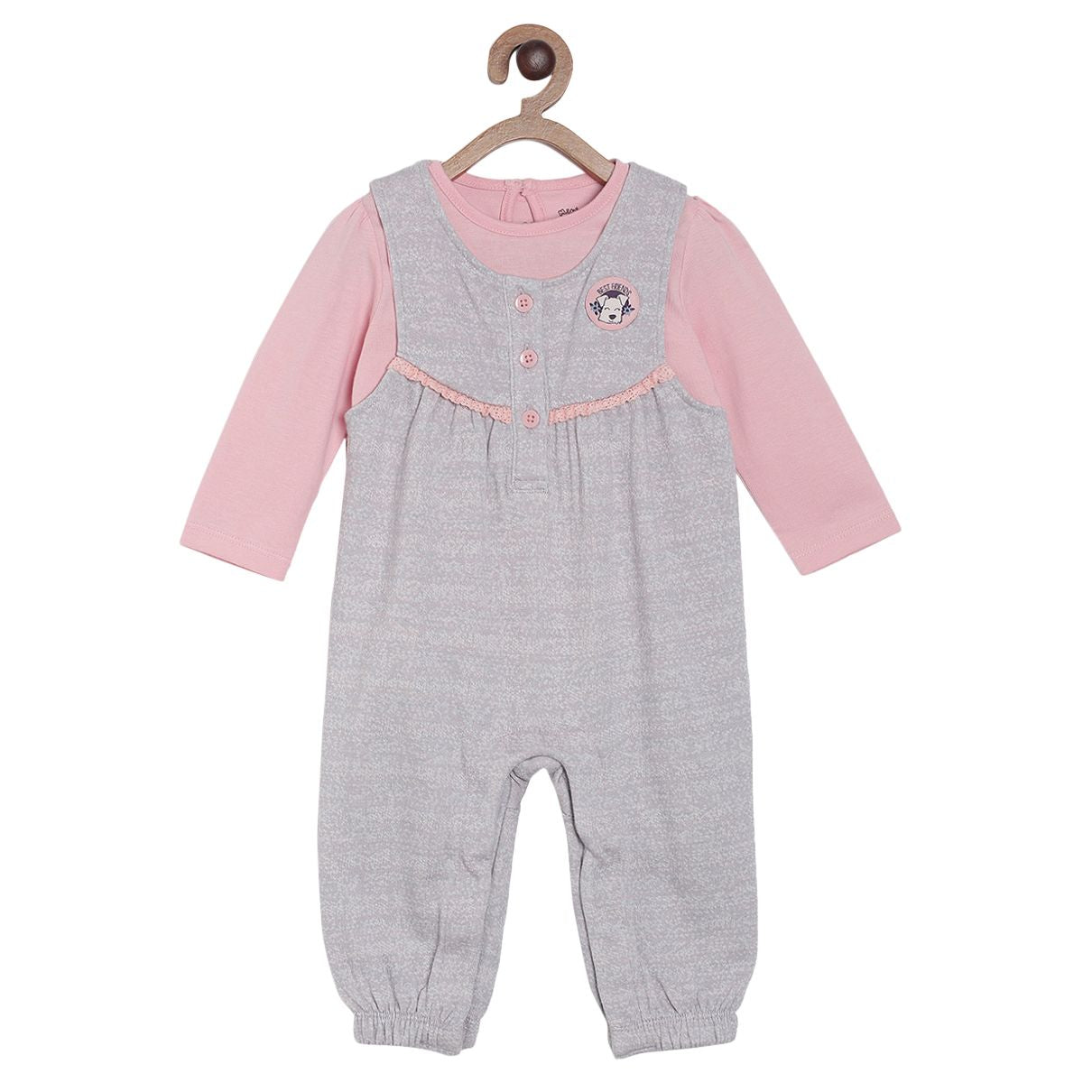 Pack of 2 dungaree set - pink for 3-6 Months