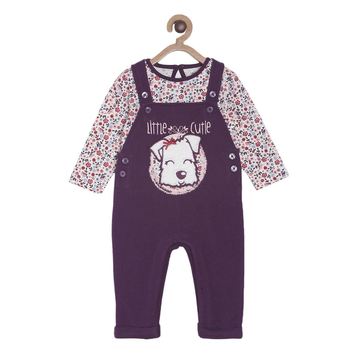 Pack of 2 dungaree set - purple for 3-6 Months