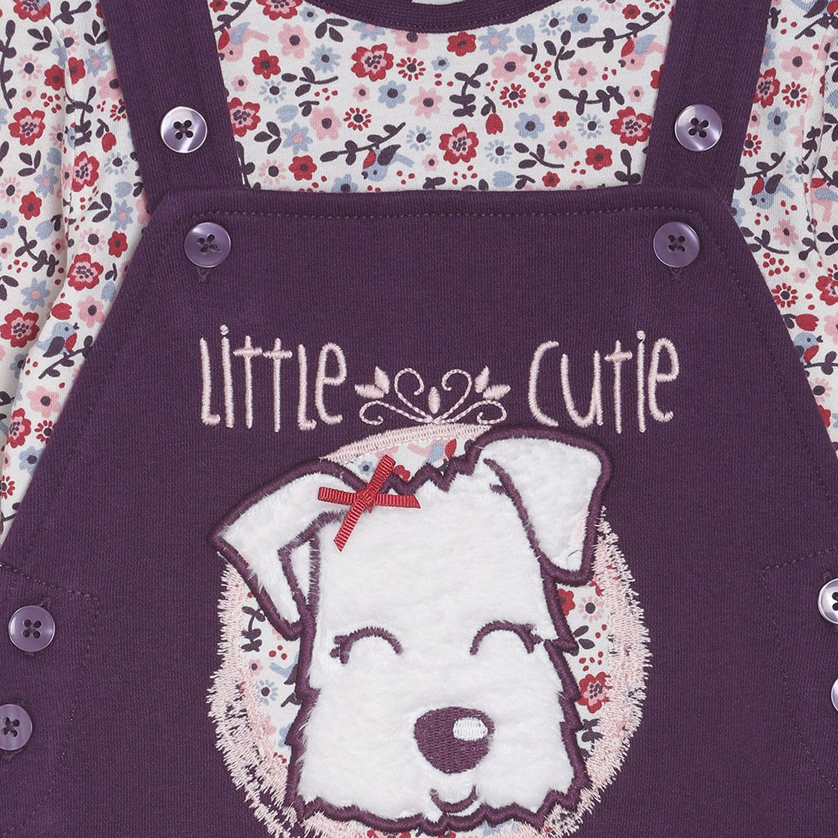Pack of 2 dungaree set - purple for 3-6 Months