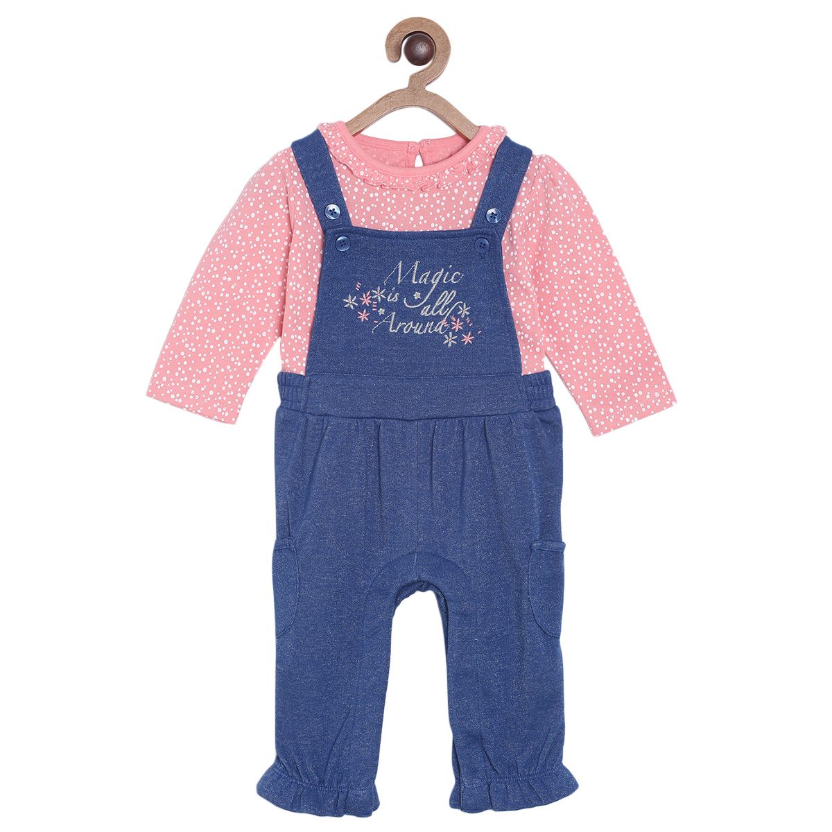 Pack of 2 dungaree set - navy for 3-6 Months