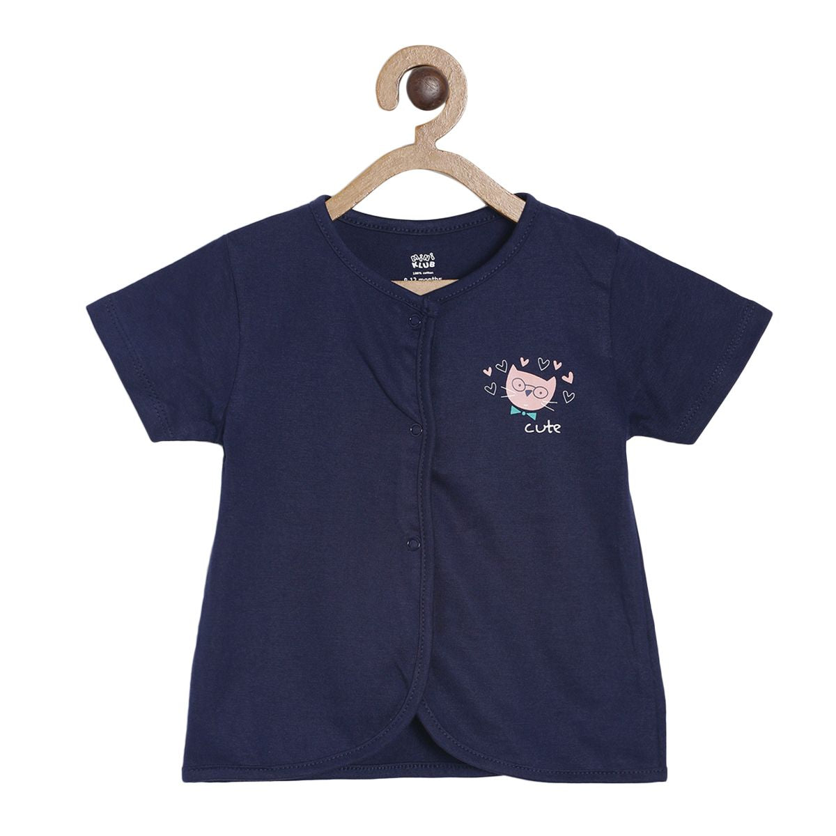 Pack of 3 front open vest - white & blue for New Born