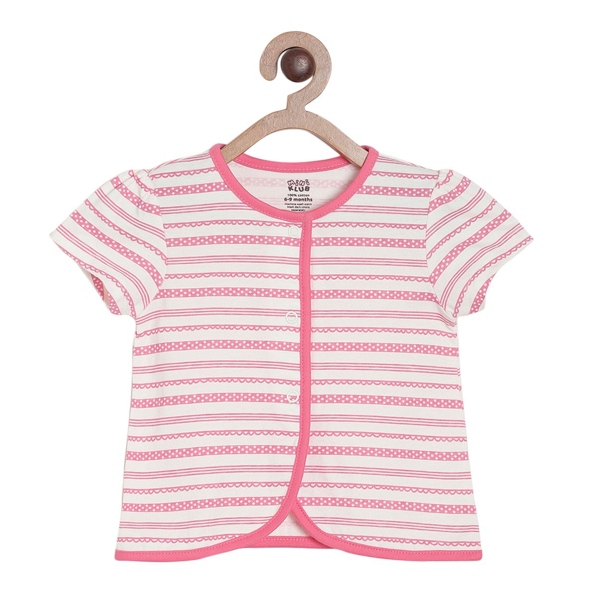 Pack of 3 front open vest - red & white for New Born