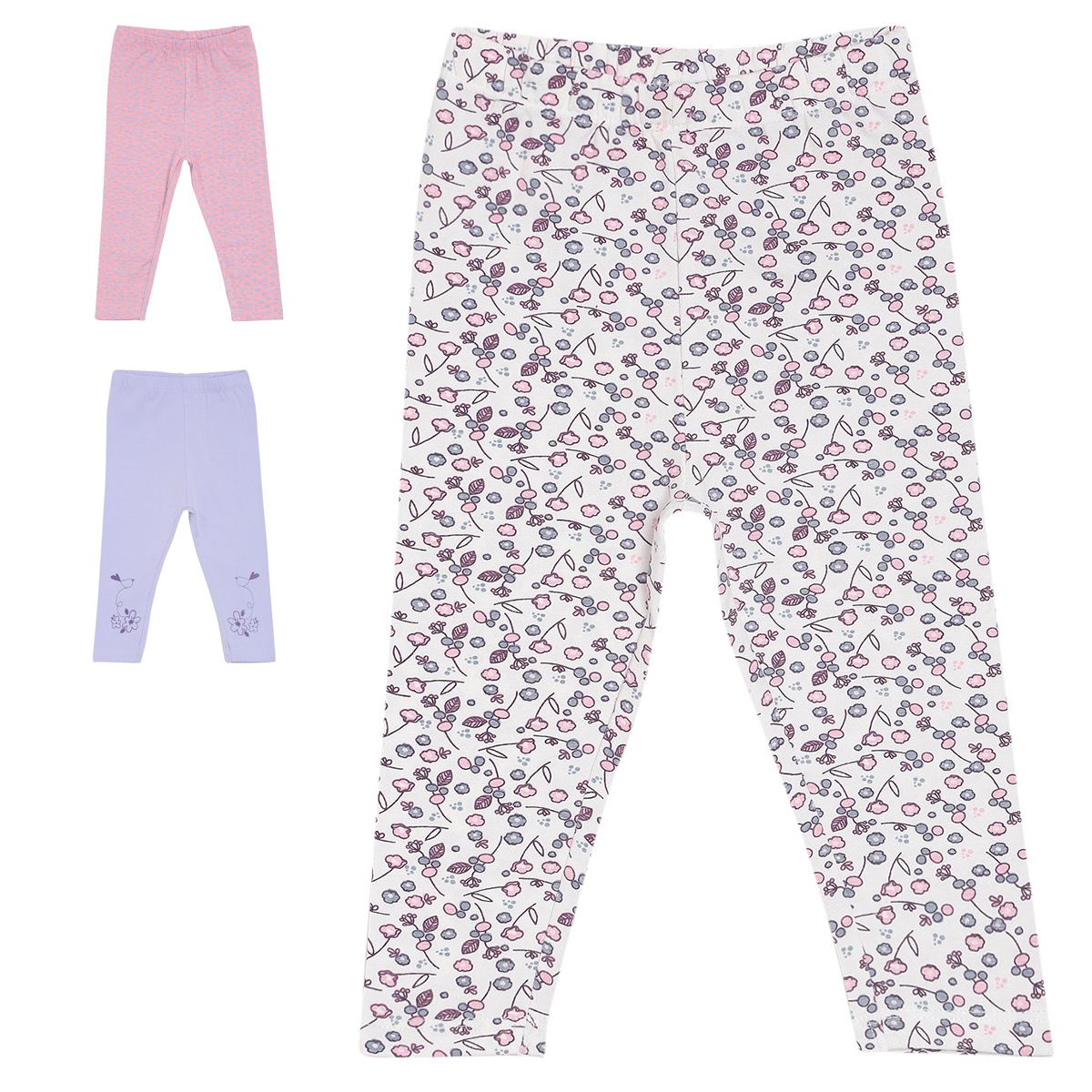 Pack of 3 legging - white & blue for 0-3 Months