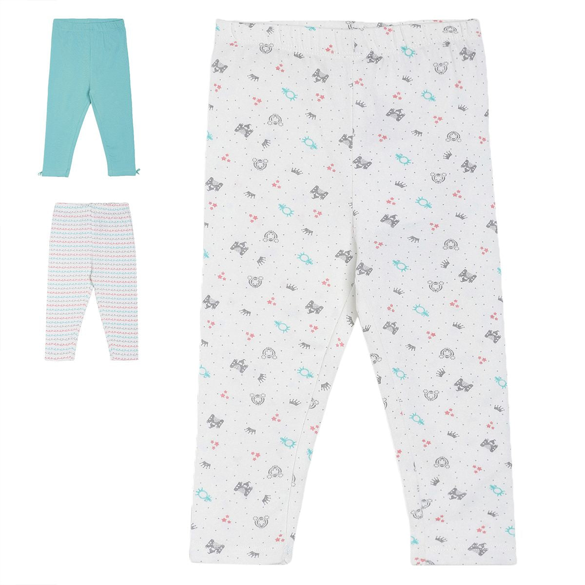 Pack of 3 legging - white & blue for 0-3 Months