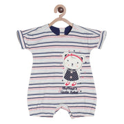 Pack of 1 romper - white & navy blue for New Born