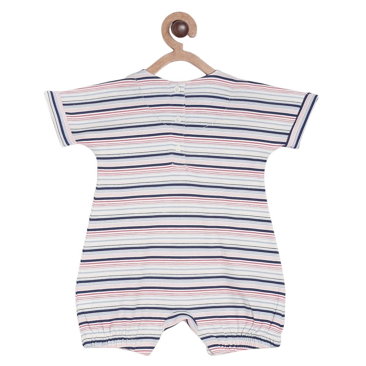 Pack of 1 romper - white & navy blue for New Born