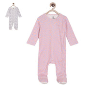 Baby Girls Polka Dot Printed Sleepsuit, Pink