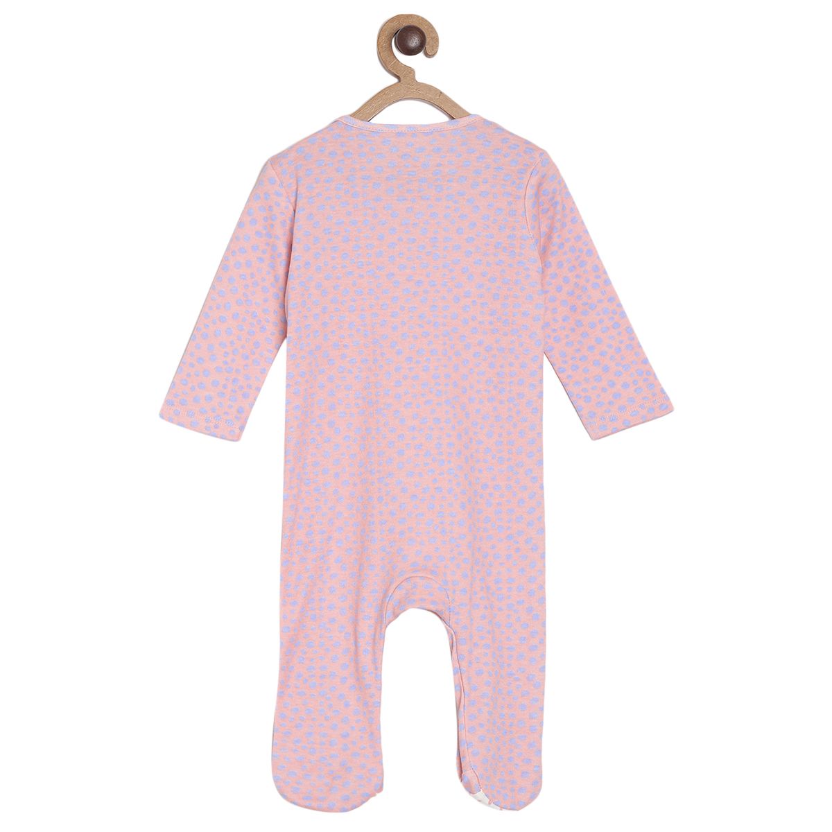 Baby Girls Polka Dot Printed Sleepsuit, Pink
