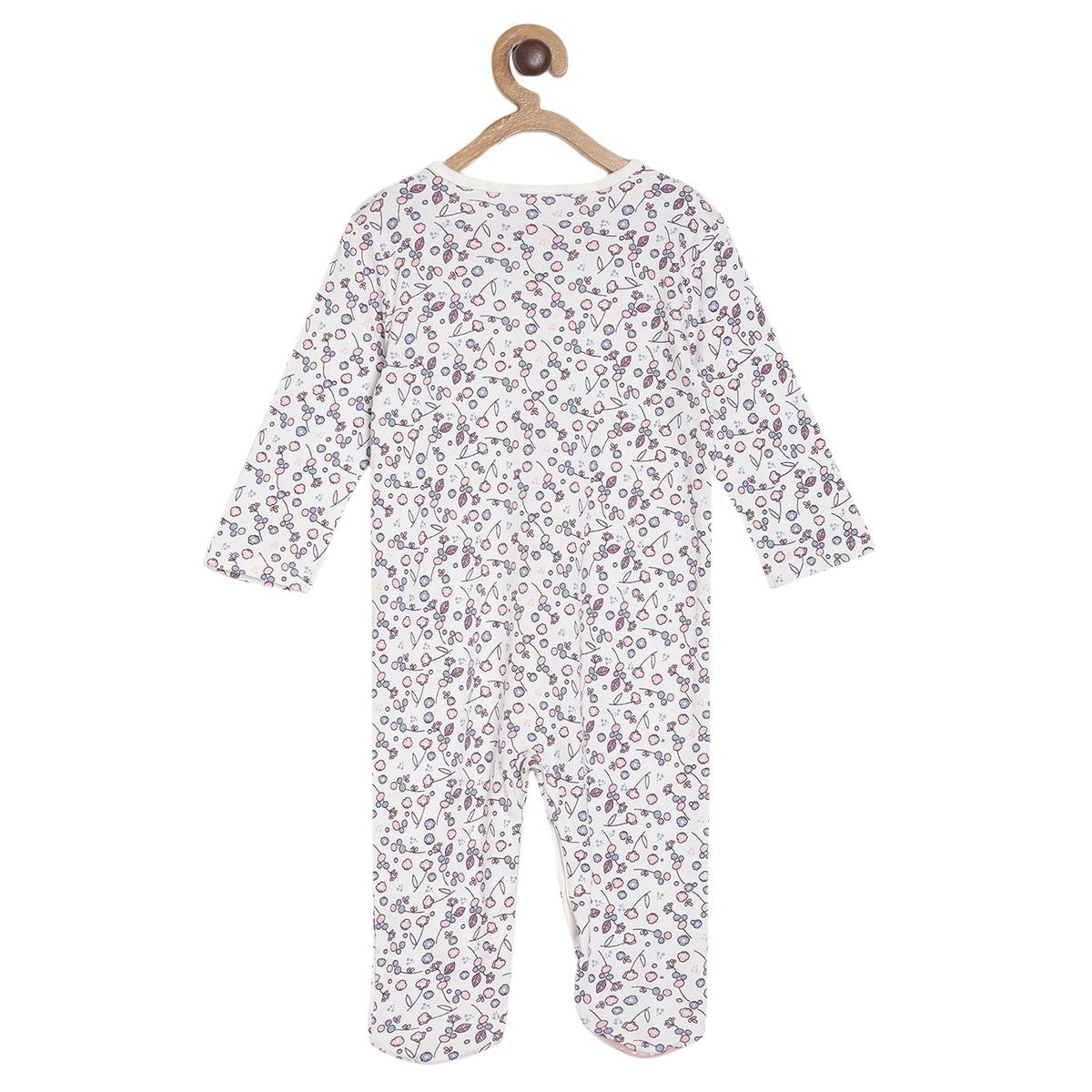 Baby Girls Polka Dot Printed Sleepsuit, Pink