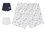 Pack of 3 shorts - white & blue for 0-3 Months