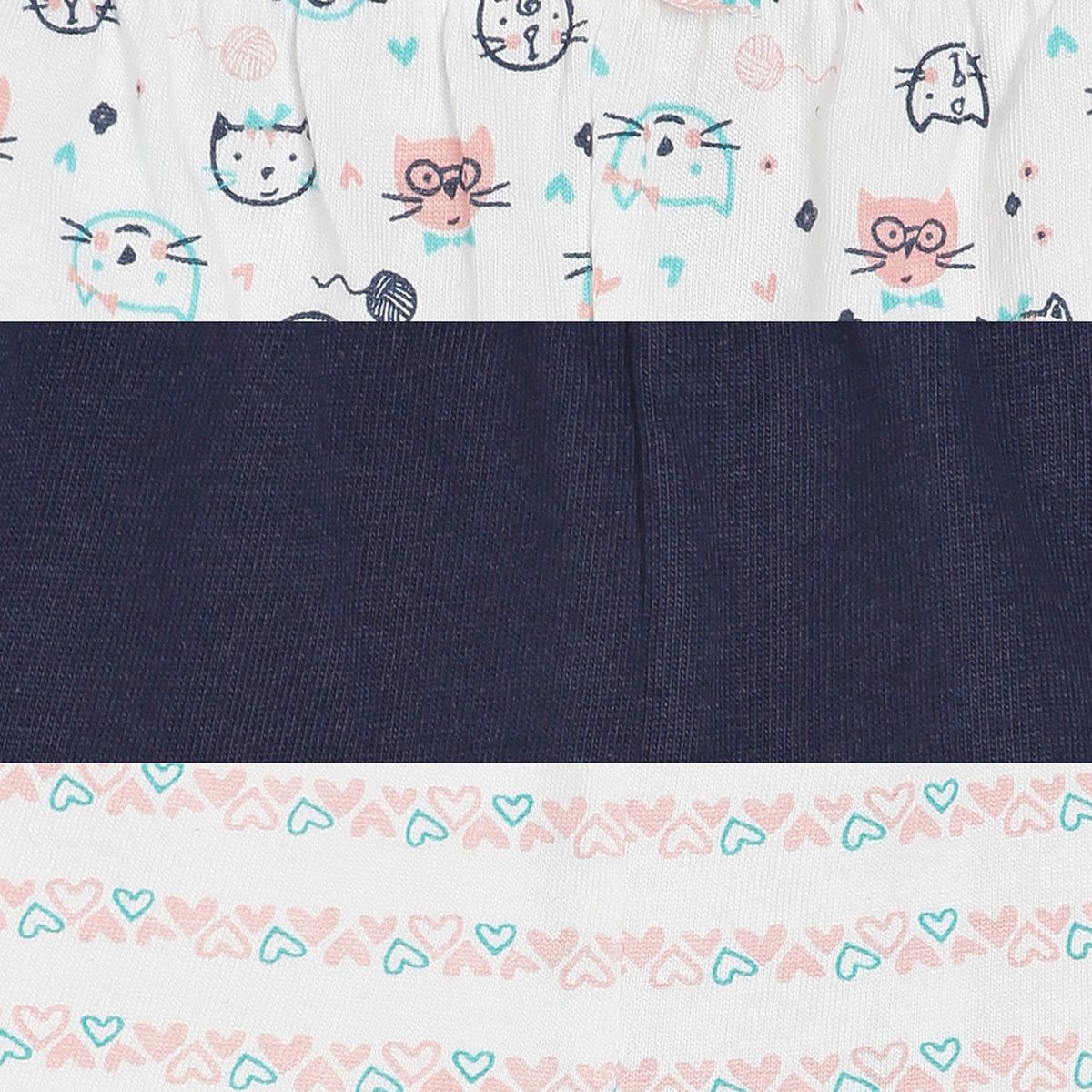 Pack of 3 shorts - white & blue for 0-3 Months