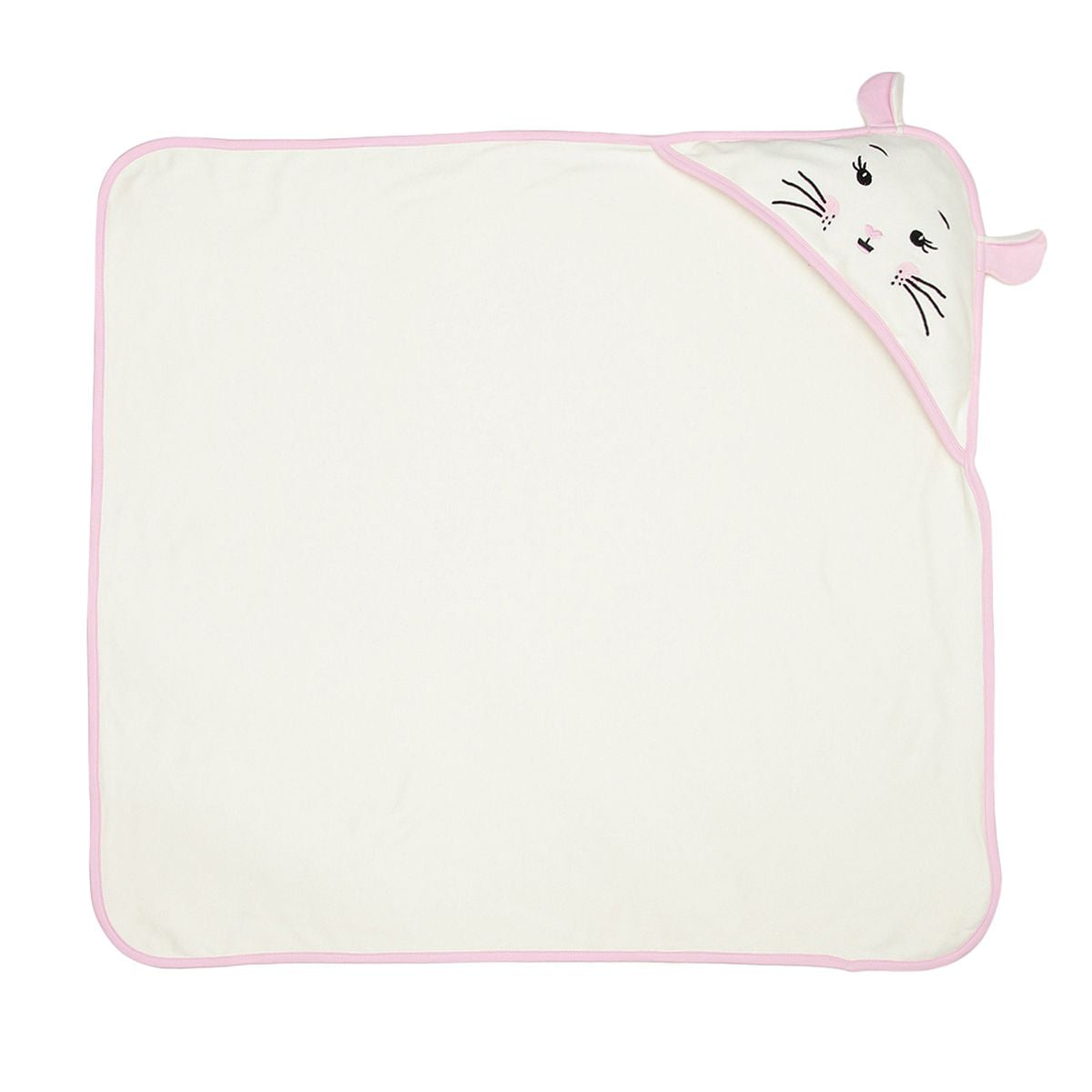 Baby Girls Solid Hooded Wrapper, Off White