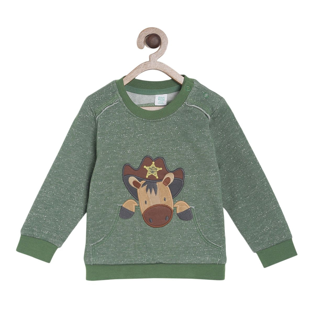 Pack of 1 sweatshirt - green for 3-6 Months