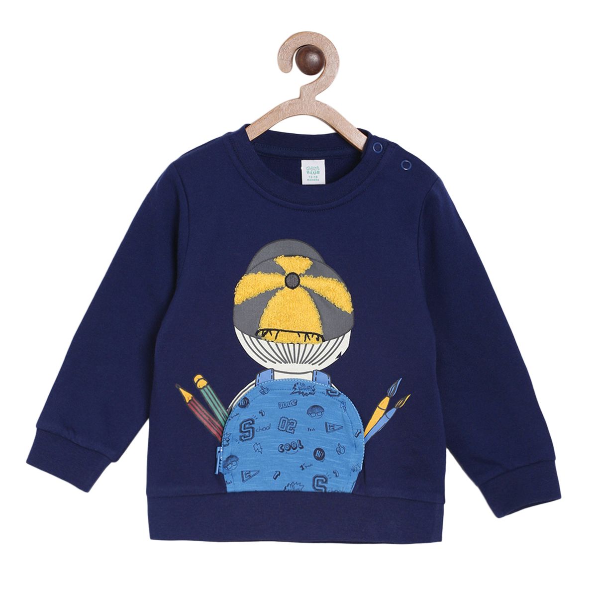 Pack of 1 sweatshirt - navy for 3-6 Months