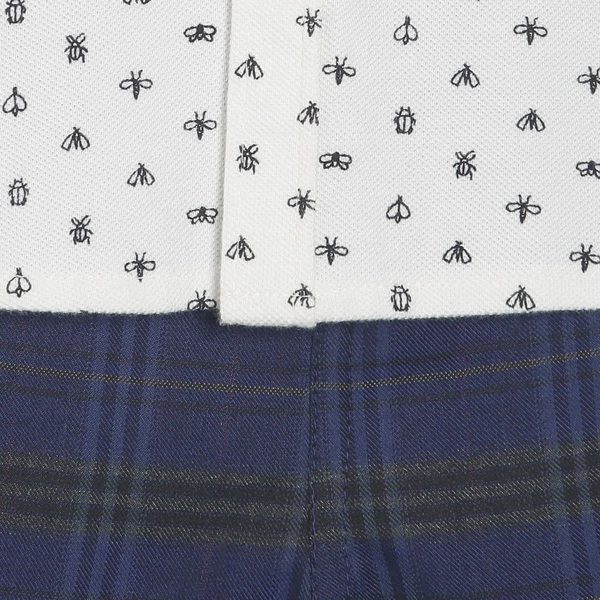 Pack of 3 shirt & knit bottom - white & navy blue for 3-6 Months