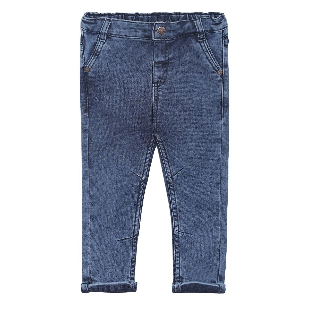 Pack of 2 shirt & woven bottom - navy blue & denim blue for 3-6 Months