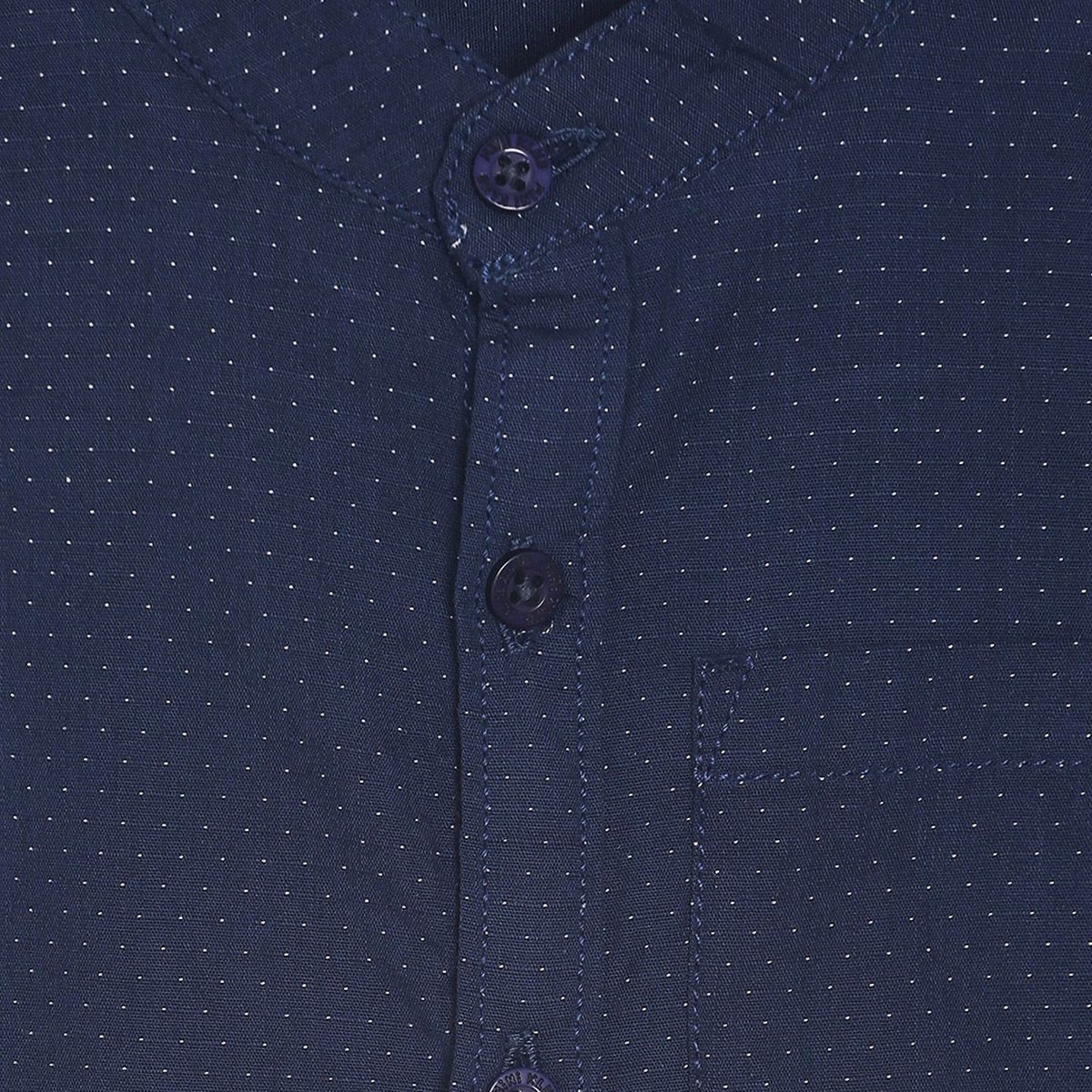 Pack of 2 shirt & woven bottom - navy blue & denim blue for 3-6 Months