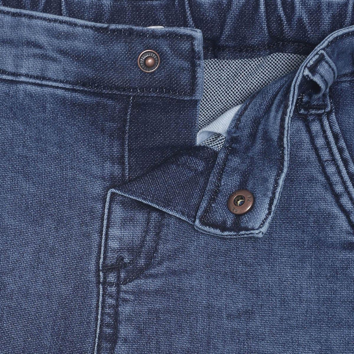 Pack of 2 shirt & woven bottom - navy blue & denim blue for 3-6 Months