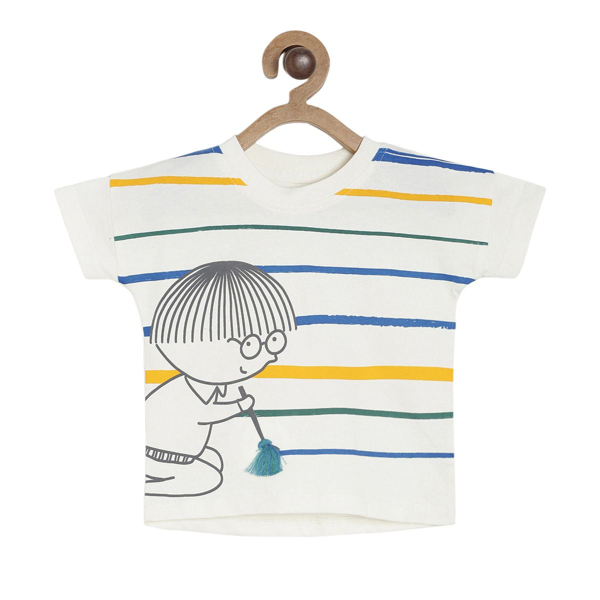Pack of 1 t-shirt - white & blue for 3-6 Months