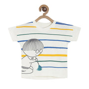 Pack of 1 t-shirt - white & blue for 3-6 Months