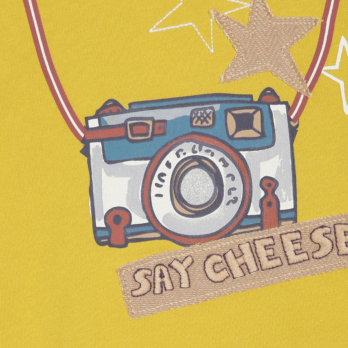 Baby Boys Camera Print T-Shirt, Yellow