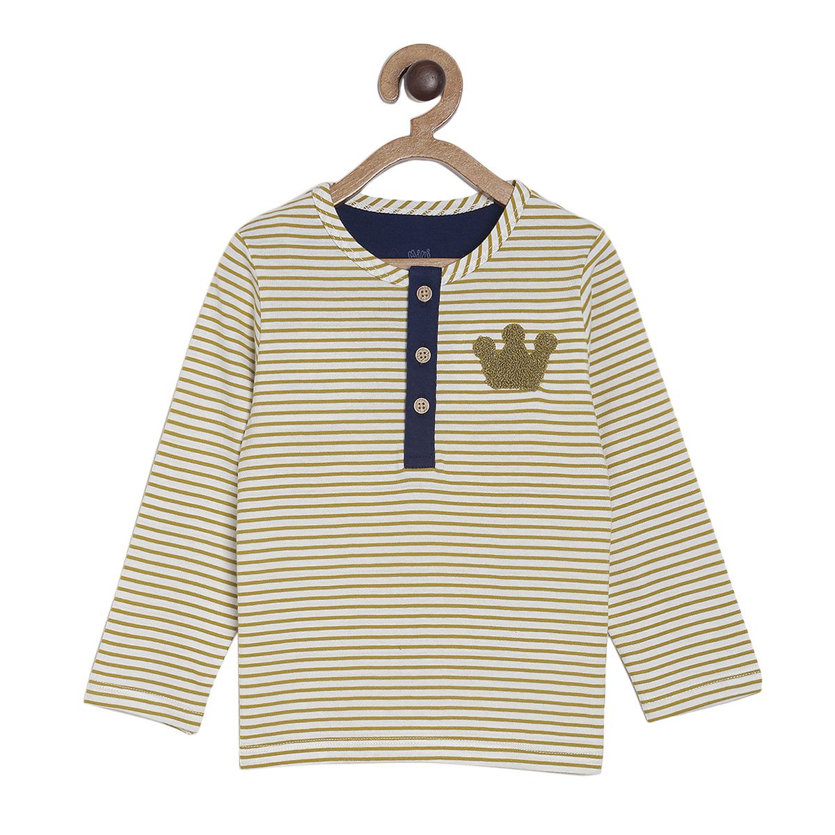 Pack of 1 t-shirt - light grey & blue for 3-6 Months