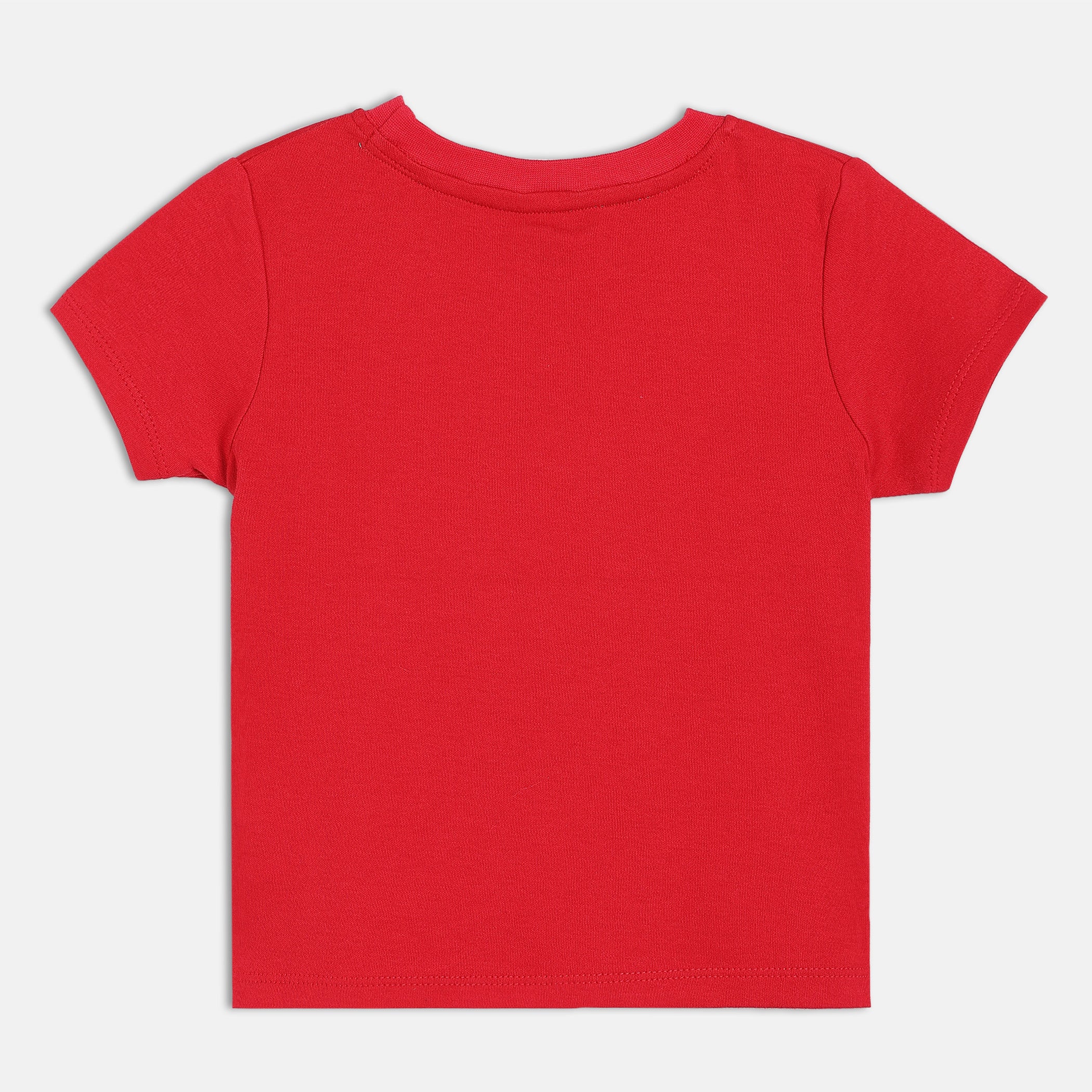 Baby Boys Red Cotton Printed T-Shirt Regular Fit Casual Kids T-Shirt