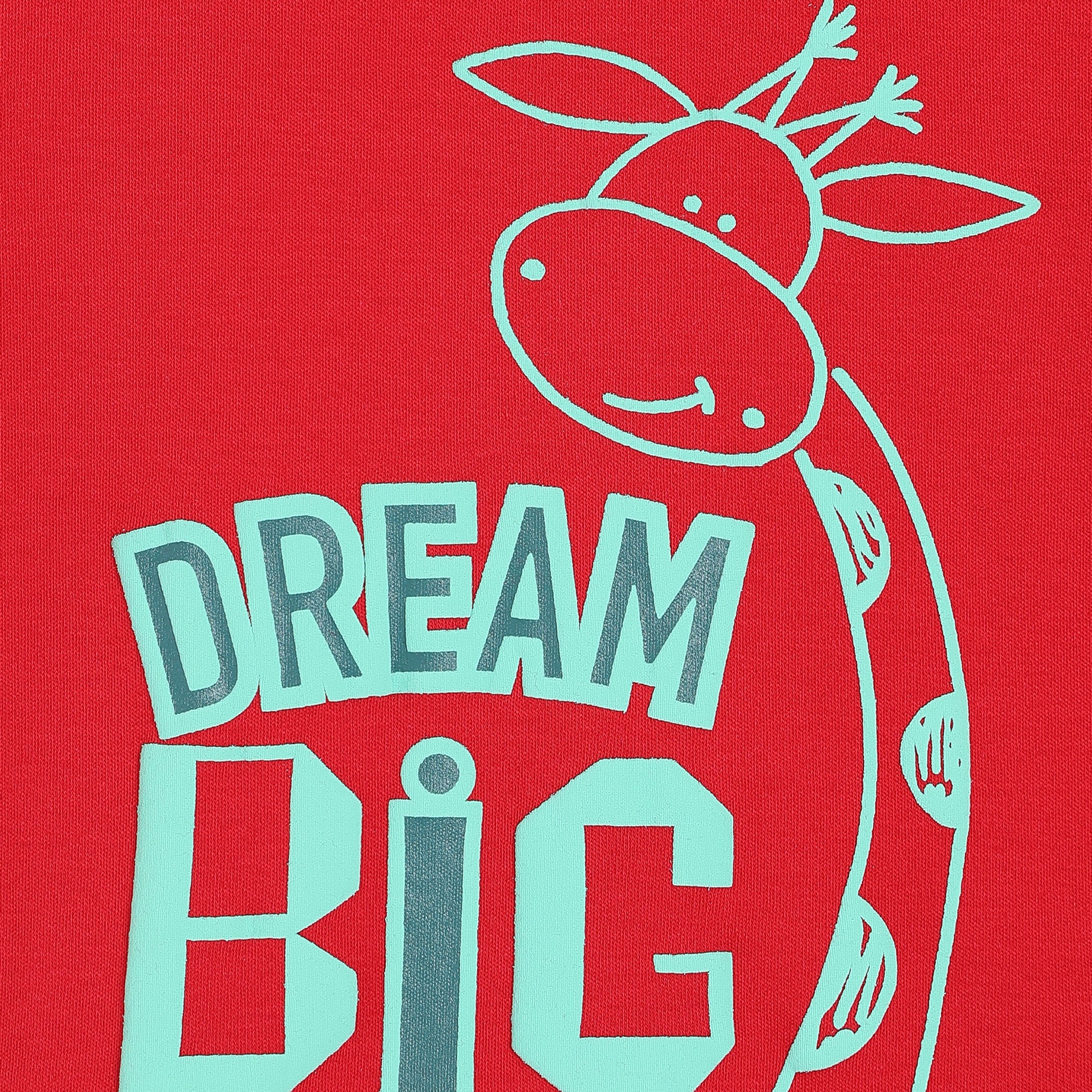 Baby Boys Red Cotton Printed T-Shirt Regular Fit Casual Kids T-Shirt