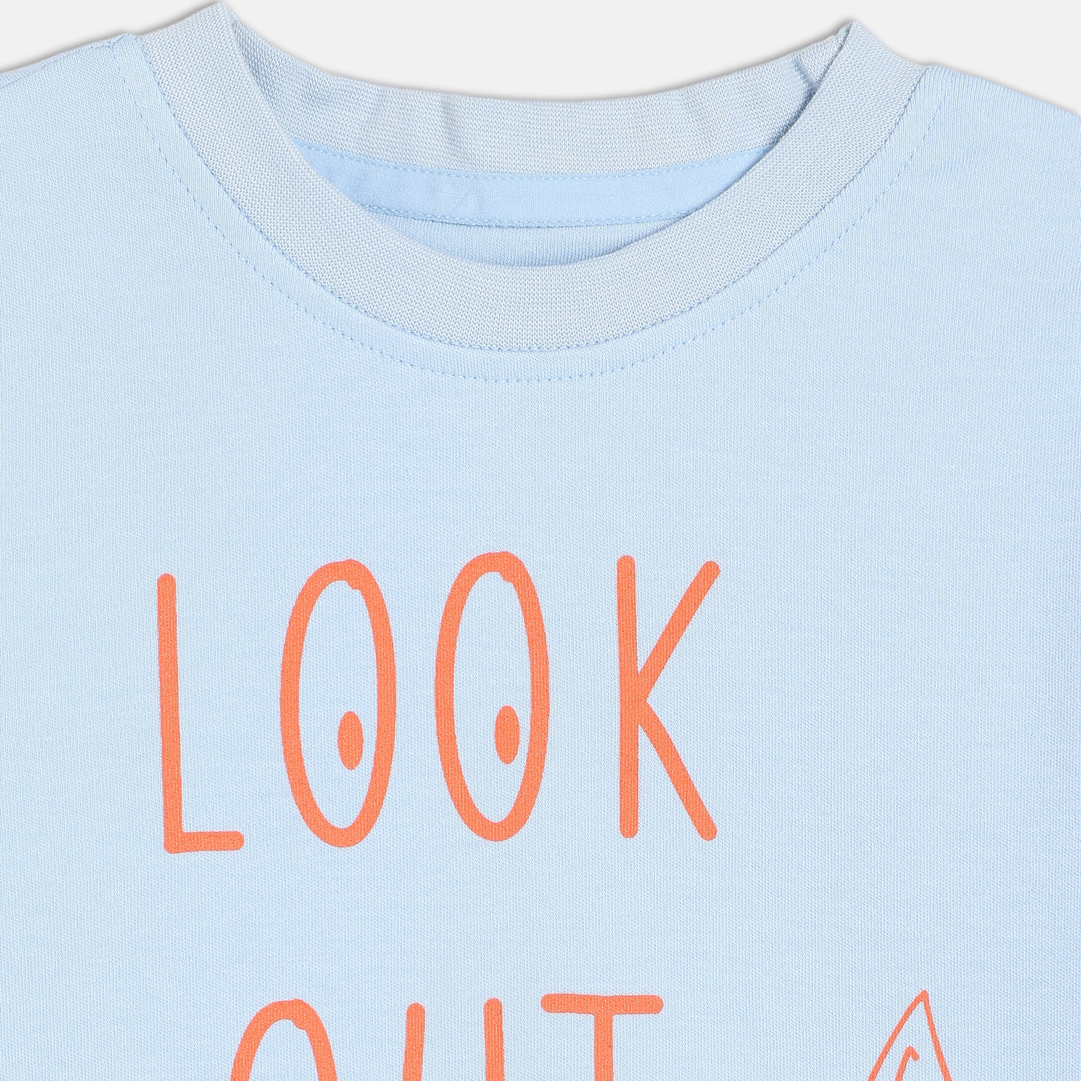 Baby Boys Blue Cotton Printed T-Shirt Regular Fit Casual Kids T-Shirt