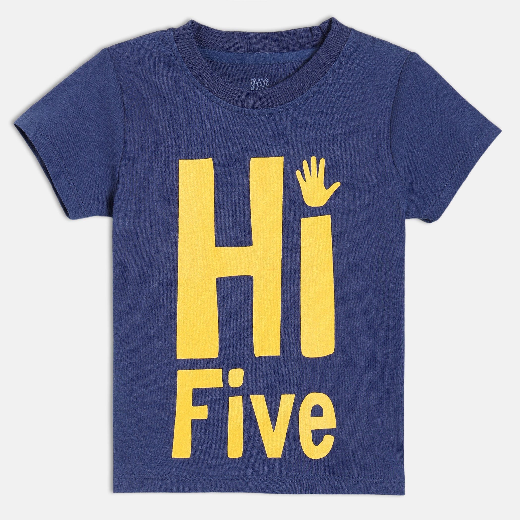 Baby Boys Navy Blue Cotton Printed T-Shirt Regular Fit Casual Kids T-Shirt