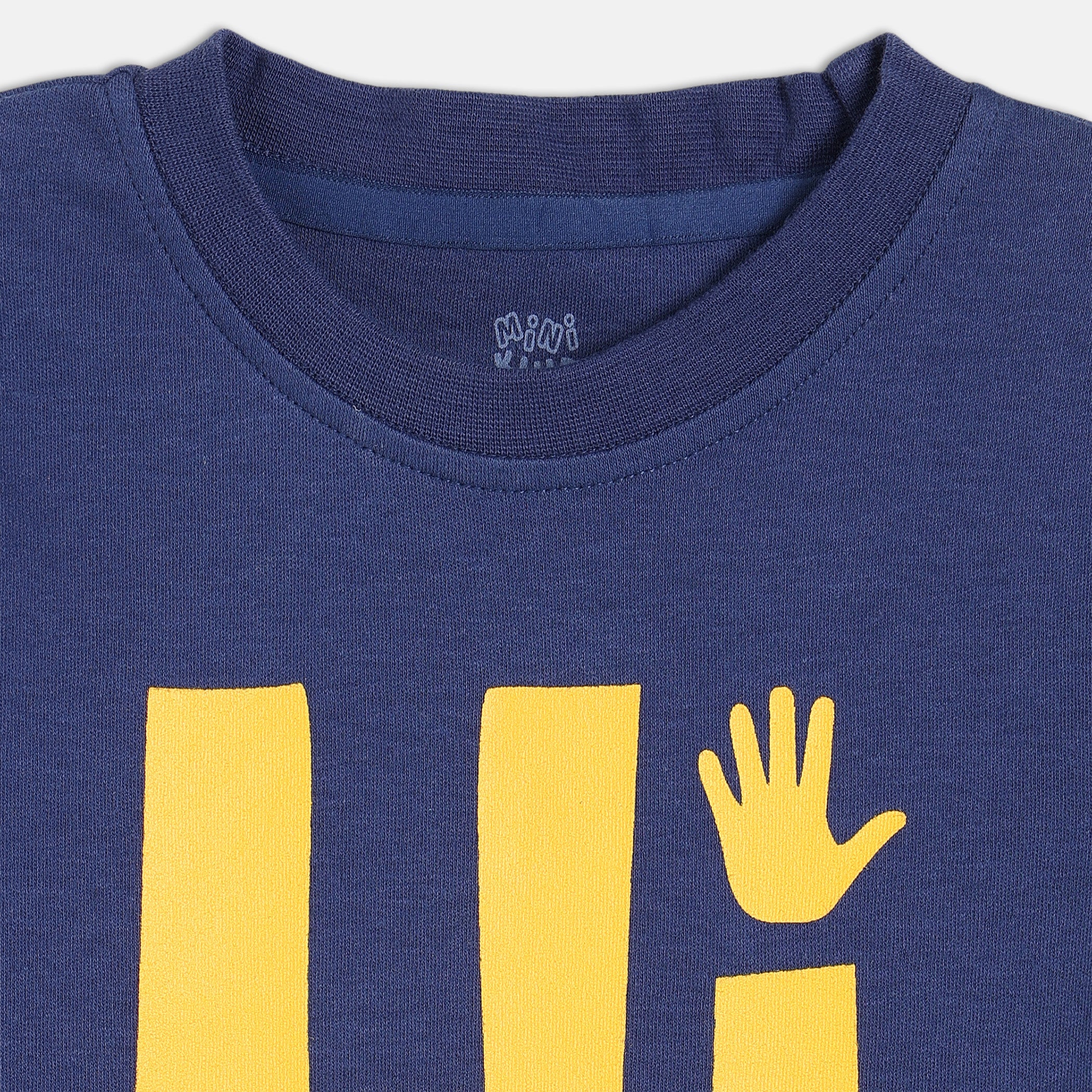 Baby Boys Navy Blue Cotton Printed T-Shirt Regular Fit Casual Kids T-Shirt