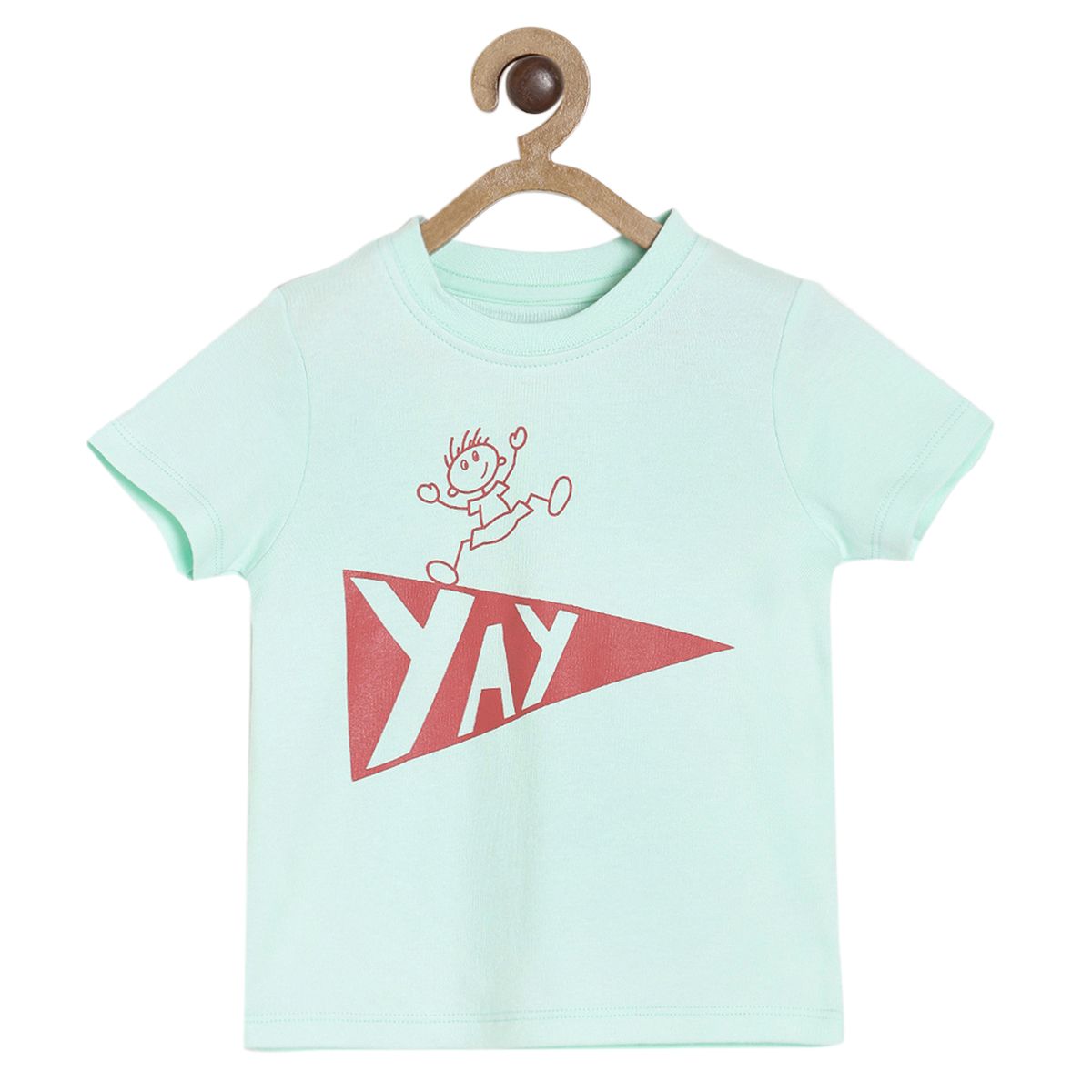 Pack of 1 knit t- shirt - light mint green  & light mint green for 3-6 Months
