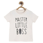 Pack of 1 knit t- shirt - off white for 3-6 Months