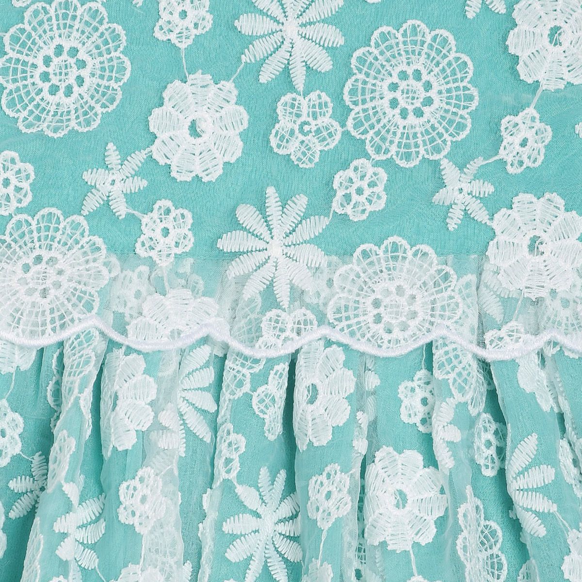 Pack of 1 dress - turquoise blue & white for 3-6 Months
